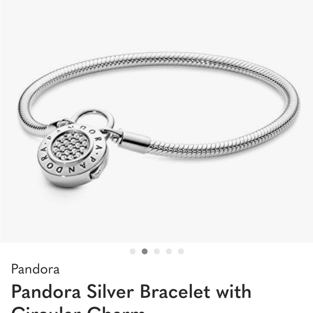 Pandora Silver Bracelet with Textured Charm